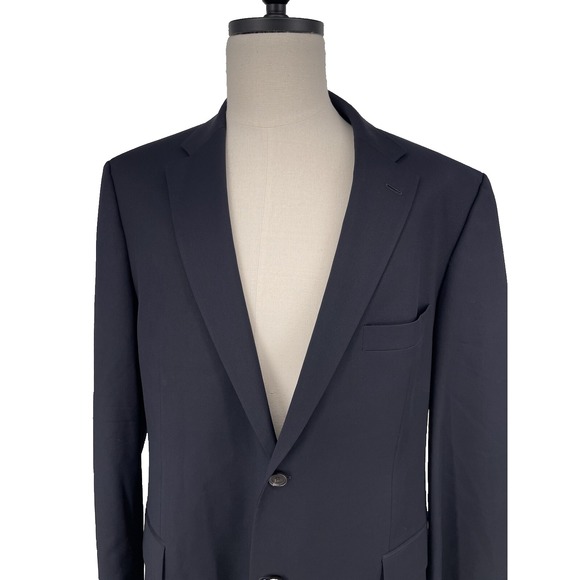 Hugo Boss Navy Wool Pasolini Movie Suit Jacket Designer Sport 48R See Notes - Picture 5 of 13